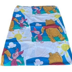 VTG Disney Winnie The Pooh Piglet Holding Hands Twin Flat Sheet Clouds Sunshine